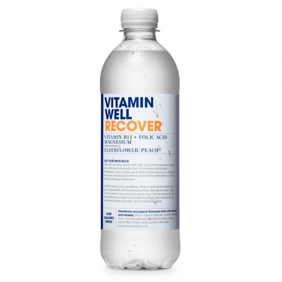 Vitamin Well Vitamin Water - Recover Elderflower and Peach (12x500ml)