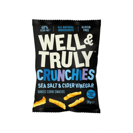 Well & Truly Baked Corn Crunchies - Sea Salt & Cider Vinegar Sticks (10x30g)