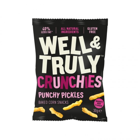 Well & Truly Baked Corn Crunchies - Punchy Pickles Sticks (10x30g)